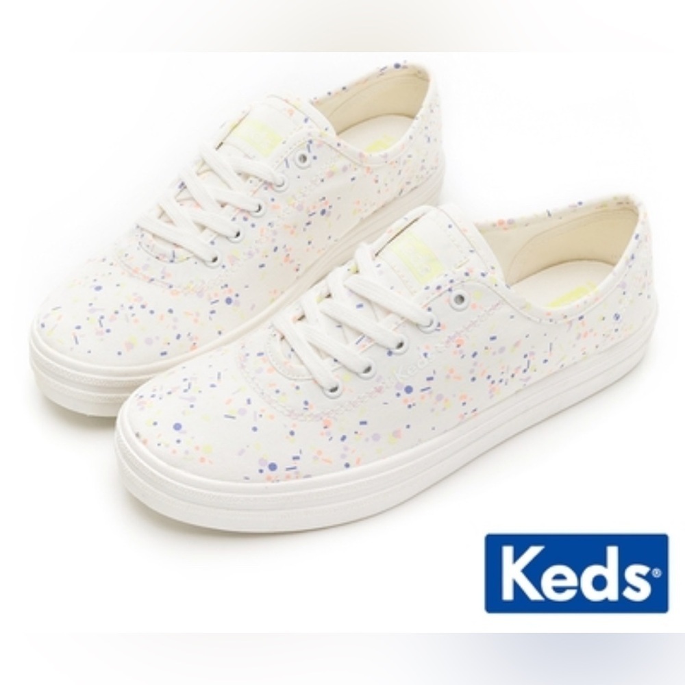 Keds Breezie Confetti Canvas Sneakers White Multi 9 Women New in Box WF65867
